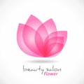 Flower symbol abstract beauty salon cosmetics brand style. Lotus leaves logotype design. Vector luxury fashion template Royalty Free Stock Photo