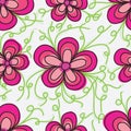 Flower tail touch seamless pattern