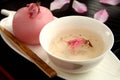 Flower tea and a Japanese confectionery Royalty Free Stock Photo
