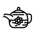 flower tea line icon vector illustration black Royalty Free Stock Photo