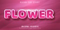 Flower text, pink color editable text effect