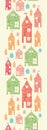 Flower town houses vertical seamless pattern