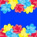 Flower on turn blue background