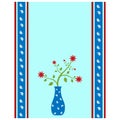 Flower vase card Royalty Free Stock Photo