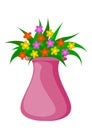 Flower and Vase Illustration Vector Royalty Free Stock Photo