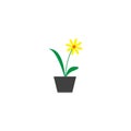 flower in the vase logo illustration desig Royalty Free Stock Photo