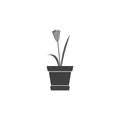 flower in the vase logo illustration desig Royalty Free Stock Photo