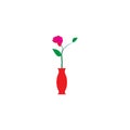 flower in the vase logo illustration desig Royalty Free Stock Photo