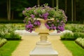 Flower vase in park Royalty Free Stock Photo