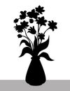 Flower Vase Silhouette - vector Royalty Free Stock Photo