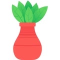 Flower vase vector flat plant bunch icon