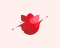 Flower vector colorful modern minimal style illustration. Creative icon logo splash concept explosion with drops. Tulip Royalty Free Stock Photo