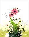 Flower vector composition Royalty Free Stock Photo