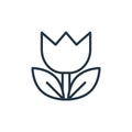 flower vector icon. flower editable stroke. flower linear symbol for use on web and mobile apps, logo, print media. Thin line Royalty Free Stock Photo