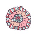 Flower vector illustration. T-shirt print design. Cute doodle sticker. Royalty Free Stock Photo
