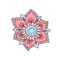Flower vector illustration. T-shirt print design. Cute doodle sticker. Royalty Free Stock Photo