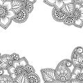 Flower vector ornament frame