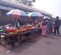 Flower vendors in front of Chamundi temple.