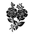 Flower vintage Baroque Victorian floral ornament frame border leaf scroll engraved retro pattern   decorative design tattoo black Royalty Free Stock Photo