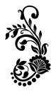 Flower vintage Baroque Victorian floral ornament frame border leaf scroll engraved retro pattern decorative design tattoo black.