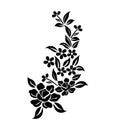 Flower vintage Baroque Victorian floral ornament frame border leaf scroll engraved retro pattern decorative design tattoo black