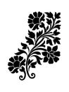 Flower vintage Baroque Victorian floral ornament frame border leaf scroll engraved retro pattern decorative design tattoo black Royalty Free Stock Photo