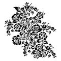 Flower vintage Baroque Victorian floral ornament frame border leaf scroll engraved retro pattern.