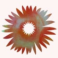 Flower Watercolor Red Orange Abstract For Design