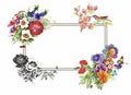 Flower watercolor wreath for beautiful design