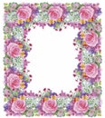 Flower watercolor wreath for beautiful design