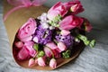 Flower wedding arrangement with ranunculus, pion Royalty Free Stock Photo
