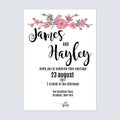 Flower wedding invitation card template