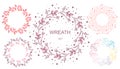 Flower wreath. Floral Frame Collection. Set of cute flowers, wreath perfect for wedding invitations and birthday cards.Vector Royalty Free Stock Photo