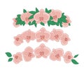 Flower wreath with orchids and leaves for the head. Vector tiara for photos.