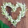 Flower wreath on rustic wooden background Royalty Free Stock Photo