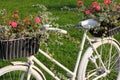 Flowerbad with flowers made from bike. Royalty Free Stock Photo