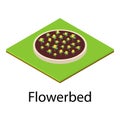 Flowerbed icon, isometric style