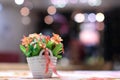 Flowerbox with artificial plant Royalty Free Stock Photo