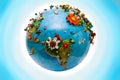 Flowered America Globe Royalty Free Stock Photo