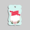 Flowered Gift Tag Shapes vector clip art isolated luggage tag with roses decorative label Royalty Free Stock Photo