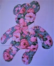 Flowered Hand Sewed Teddy Beat