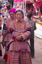 Flowered Hmong Woman Royalty Free Stock Photo