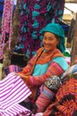 Flowered Hmong woman. Region of Mai Chau