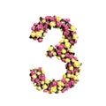 Flowered numbers floral letter collection