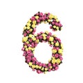 Flowered numbers floral letter collection