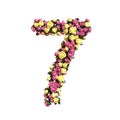 Flowered numbers floral letter collection