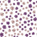 Flowering almonds. Vector seamless pattern with sakura flowers. Spring flower texture