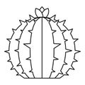 Flowering cactus icon, outline style