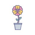 Flowering plant Line Style vector icon which can easily modify or edit
