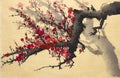 Flowering plum branch